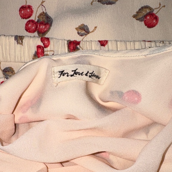 For Love And Lemons Cream Cherry Print Dress - Picture 4 of 4